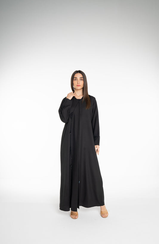 Minimal embellished  Black Abaya