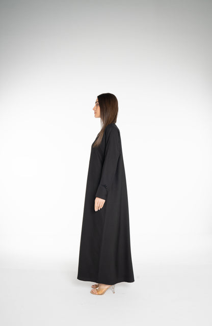 Minimal embellished  Black Abaya