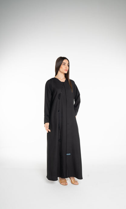 Minimal embellished  Black Abaya