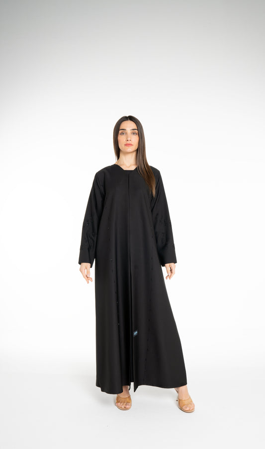 Minimal embellished  Black  Abaya