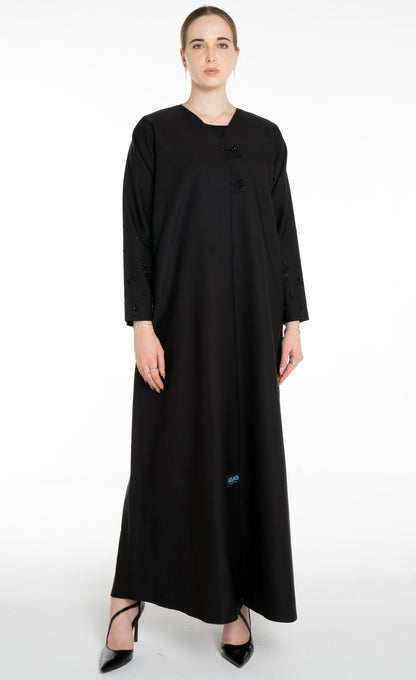 Minimal embellished  Black Abaya