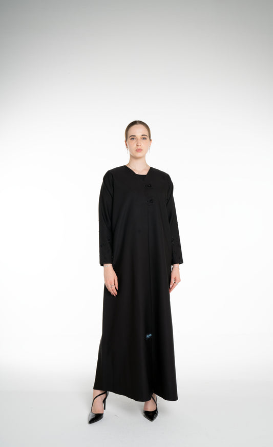 Minimal embellished  Black Abaya