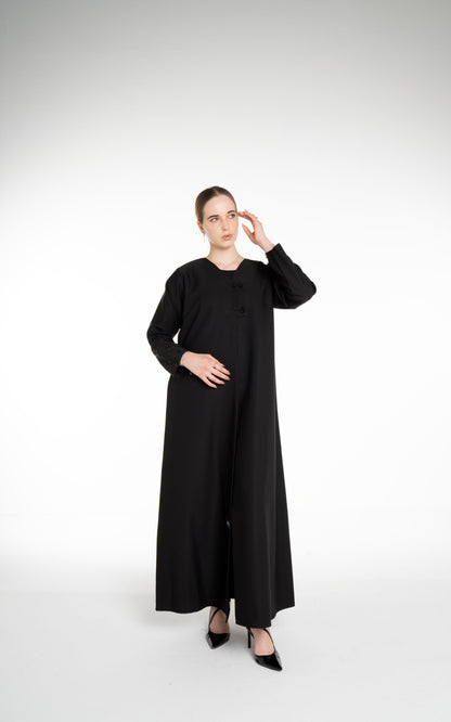 Minimal embellished  Black Abaya