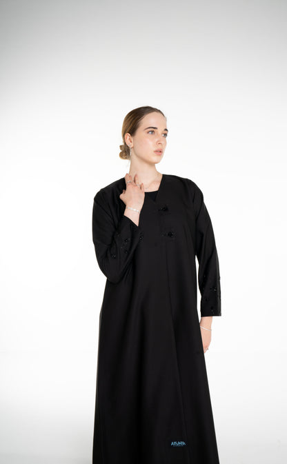 Minimal embellished  Black Abaya